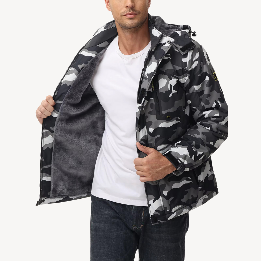Mens Outdoor Hiking Jacket Waterproof Breathable Fit
