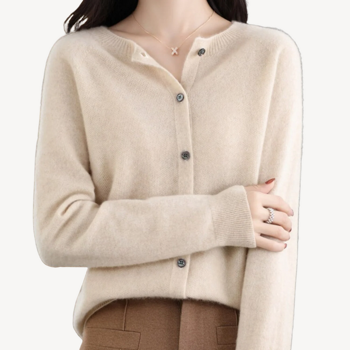 Womens Cardigan Cashmere Blend Relaxed Fit