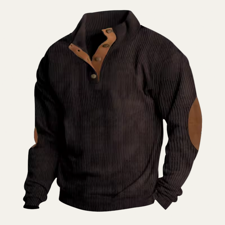 Mens Casual Knit Sweater Hoodie Loose Fit Buckle Neck