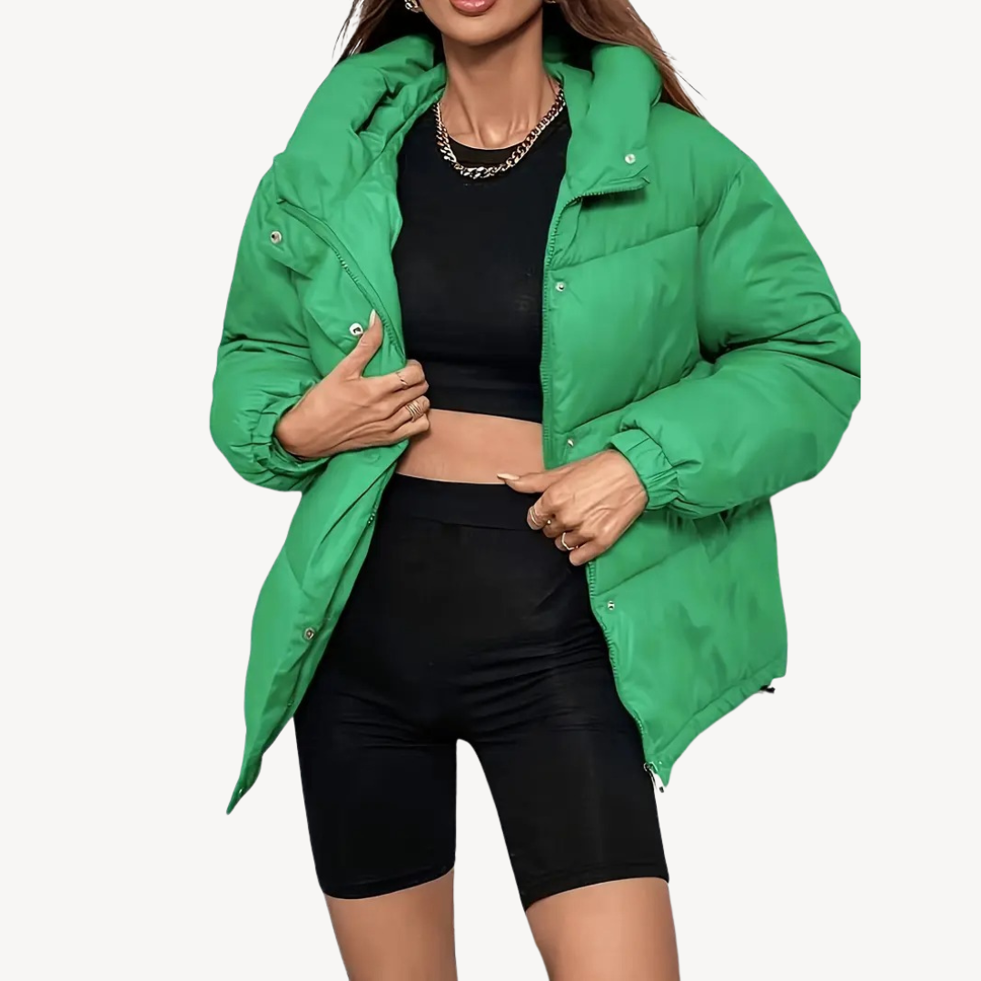 Womens Puffer Jacket with Hooded Design
