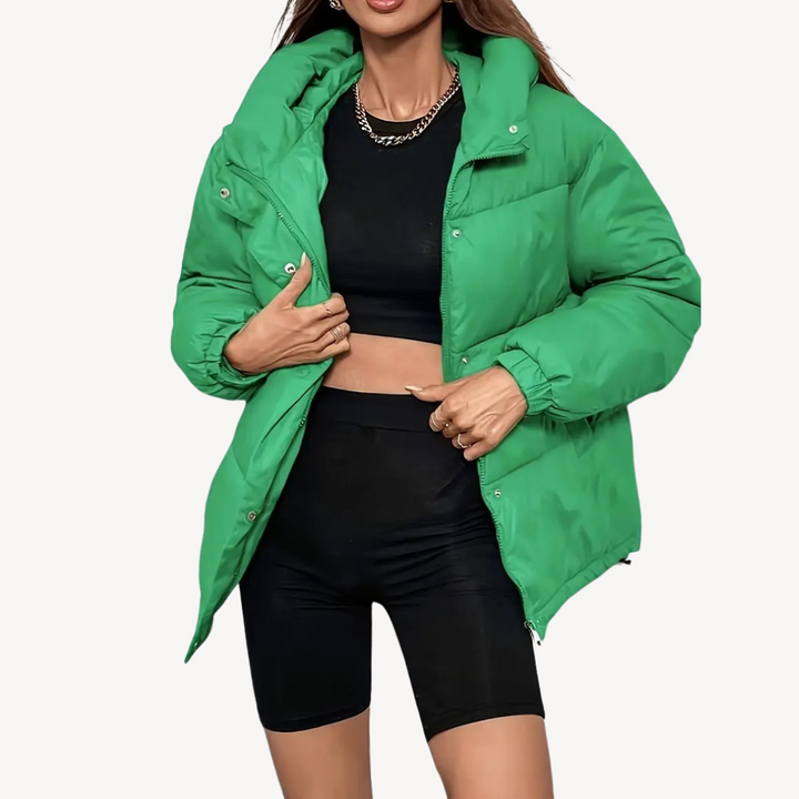 Womens Puffer Jacket with Hooded Design