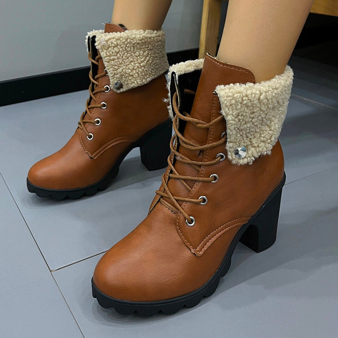 Womens Snow Boots with Laces Classic Style