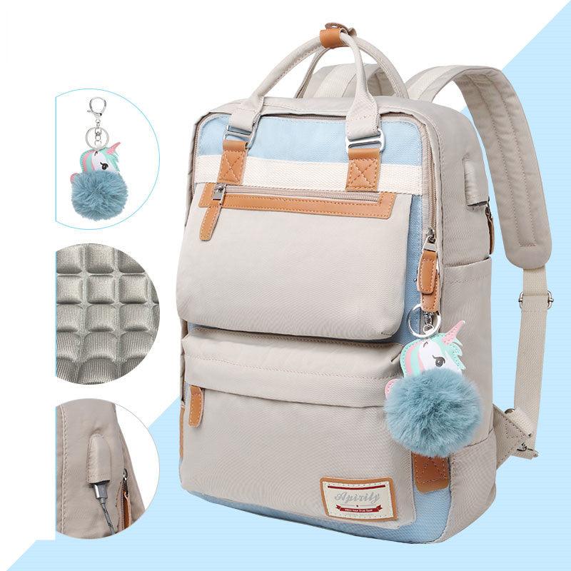 Womens Waterproof Backpack with 15.6-Inch Laptop Compartment - BritishMode
