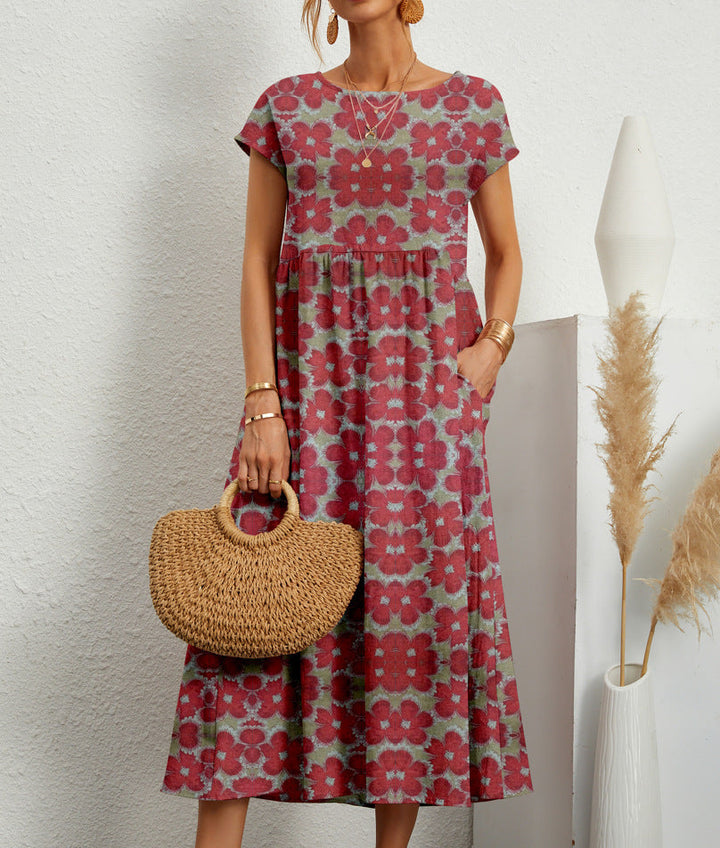 Womens Party Dress Floral Pattern Sleeveless Fit