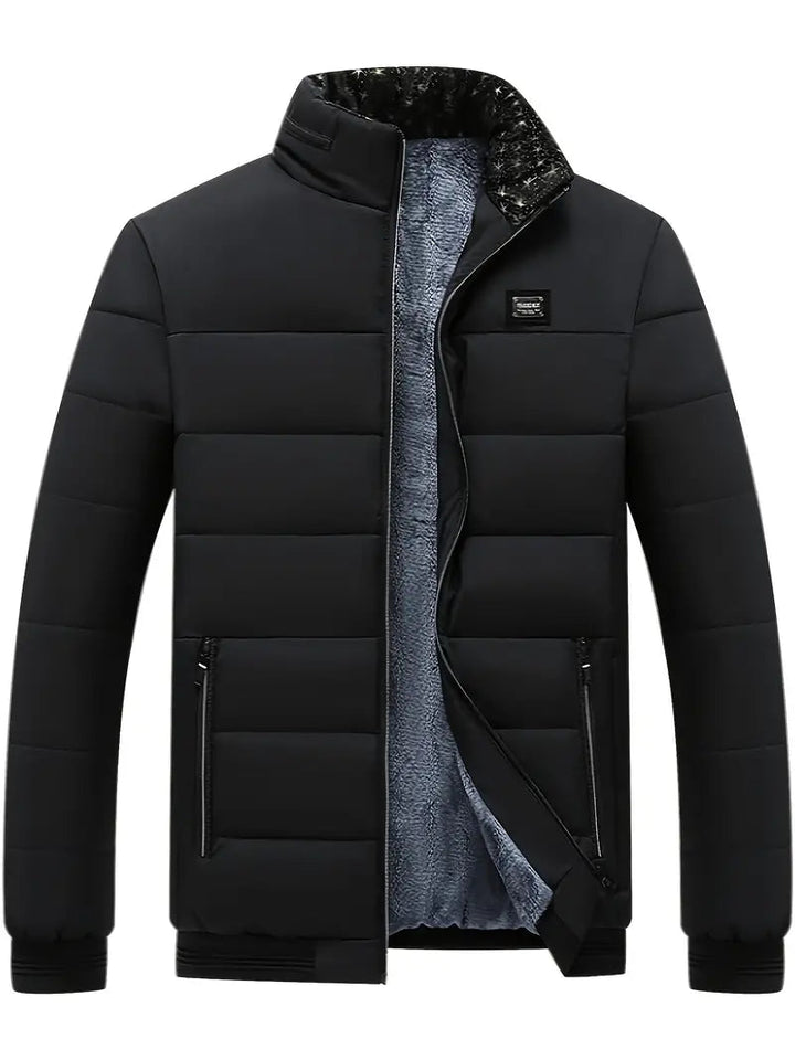 Mens Winter Jacket with Stand Collar Velvet Lining Warm - BritishMode