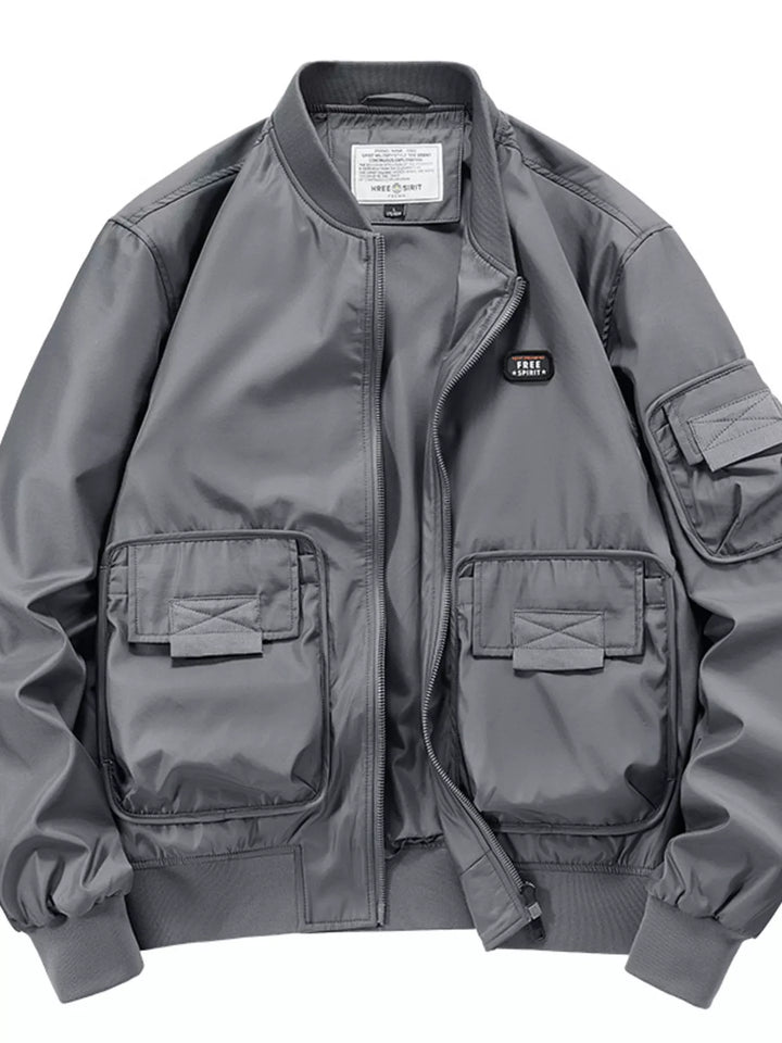 Mens Slim Fit Casual Bomber Jacket - BritishMode