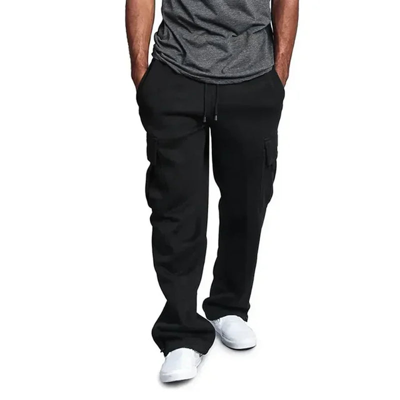 Mens Cargo Jogging Trousers Fleece Comfortable Fit