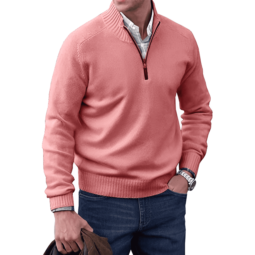 Mens Pullover Sweater Quarter Zip Classic Fit