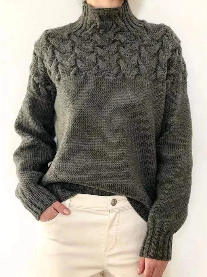 Womens Knit Sweater Wool Blend Warm Fit