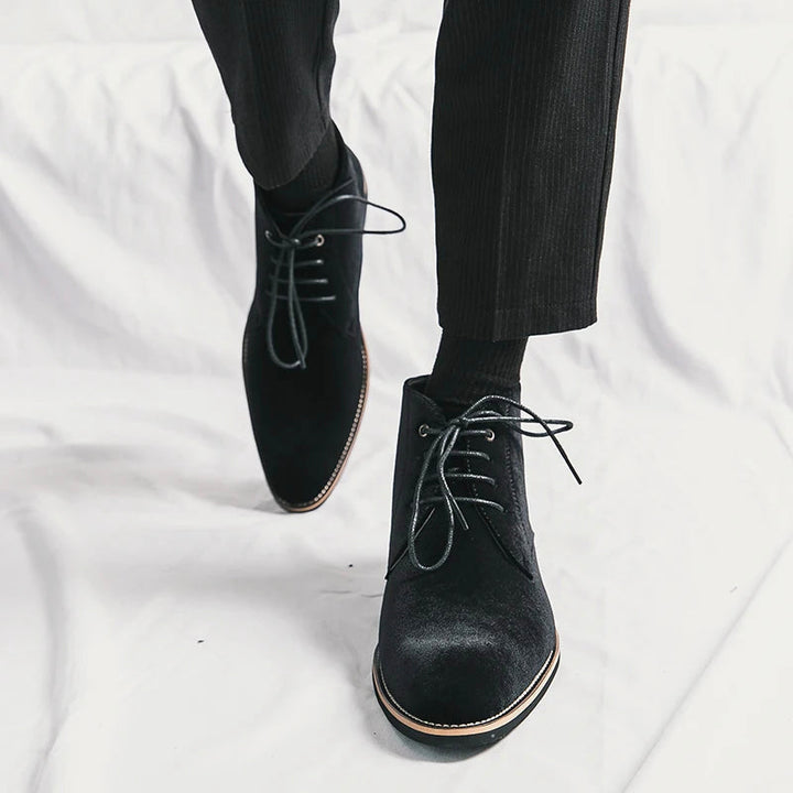 Mens Formal Leather Boots Lace-Up Classic Fit