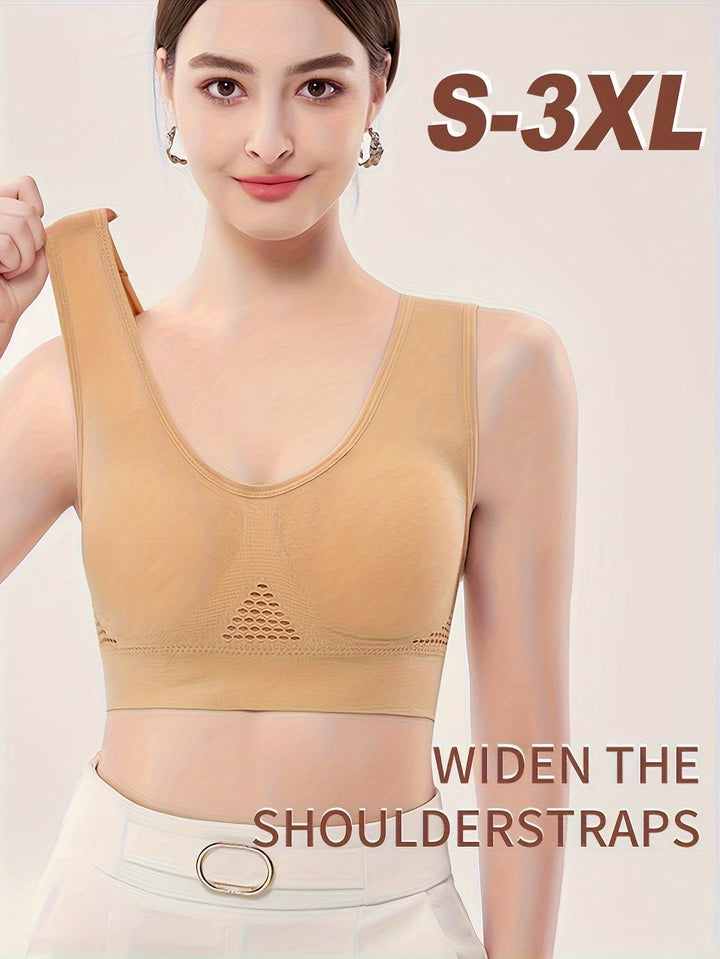 Womens Seamless Padded Sports Bra Breathable Supportive Activewear