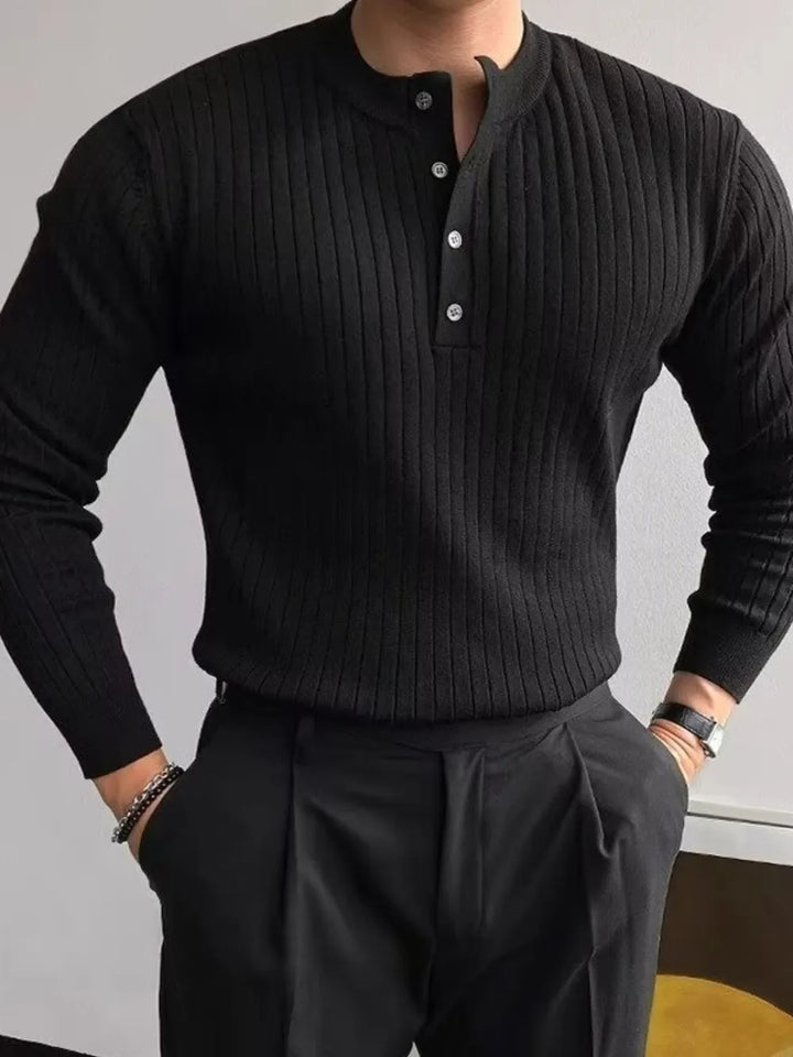 Mens Sweater Textured Knit Crew Neck Long Sleeve
