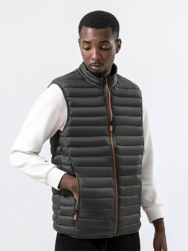 Mens High-Collar Gilet Lightweight Sleeveless Vest