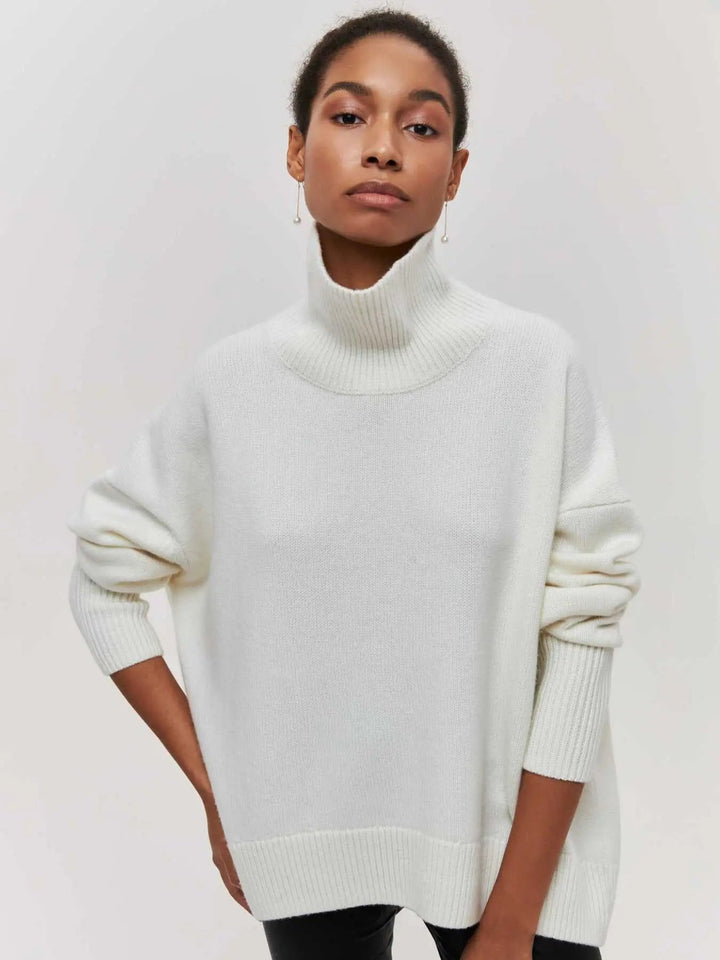Womens Knit Sweater Soft Crew Neck Casual Fit