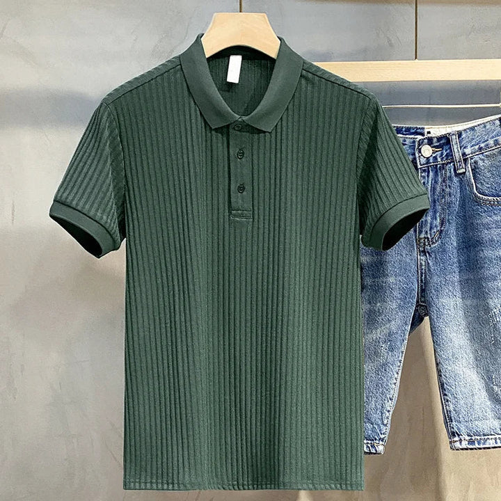 Mens Polo Shirt Knitwear Classic Striped Fit