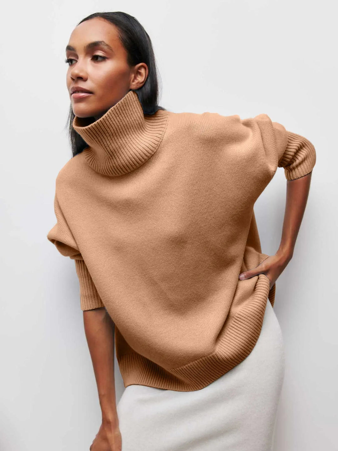 Womens Knit Sweater Soft Crew Neck Casual Fit