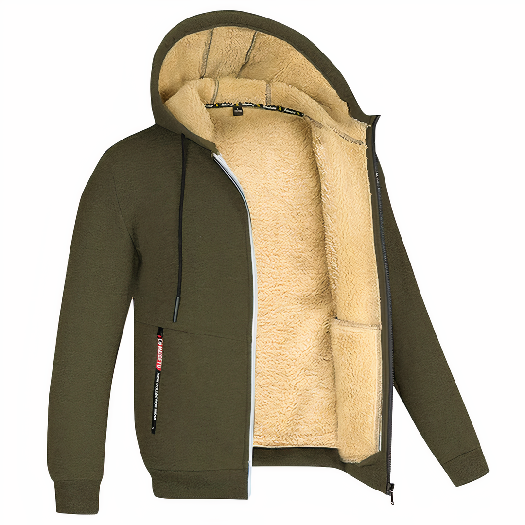 Mens Fleece Zip Hoodie Warm Fit