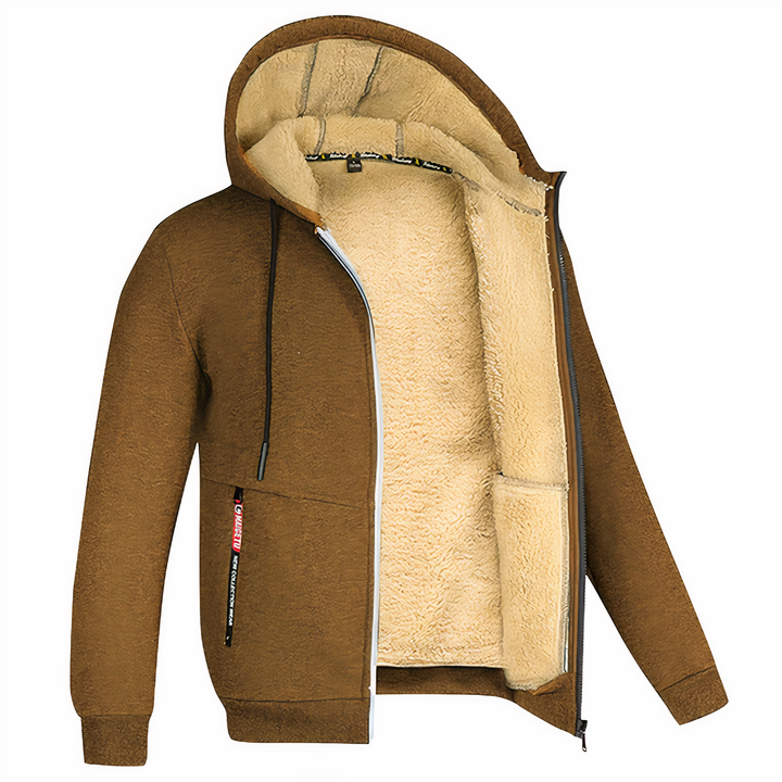 Mens Fleece Zip Hoodie Warm Fit