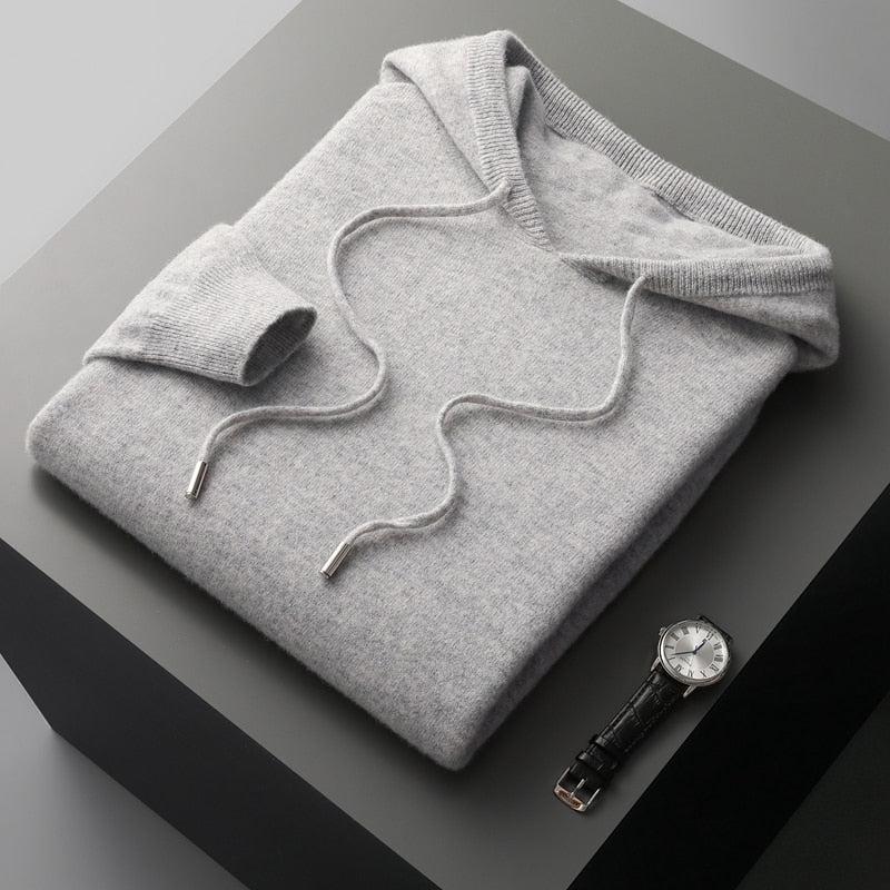 Mens Pullover Hoodie Cotton Adjustable Fit