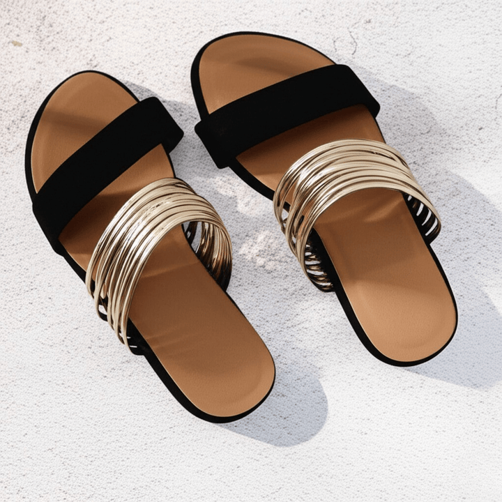 Womens Flat Slip-On Sandals Comfortable Fit