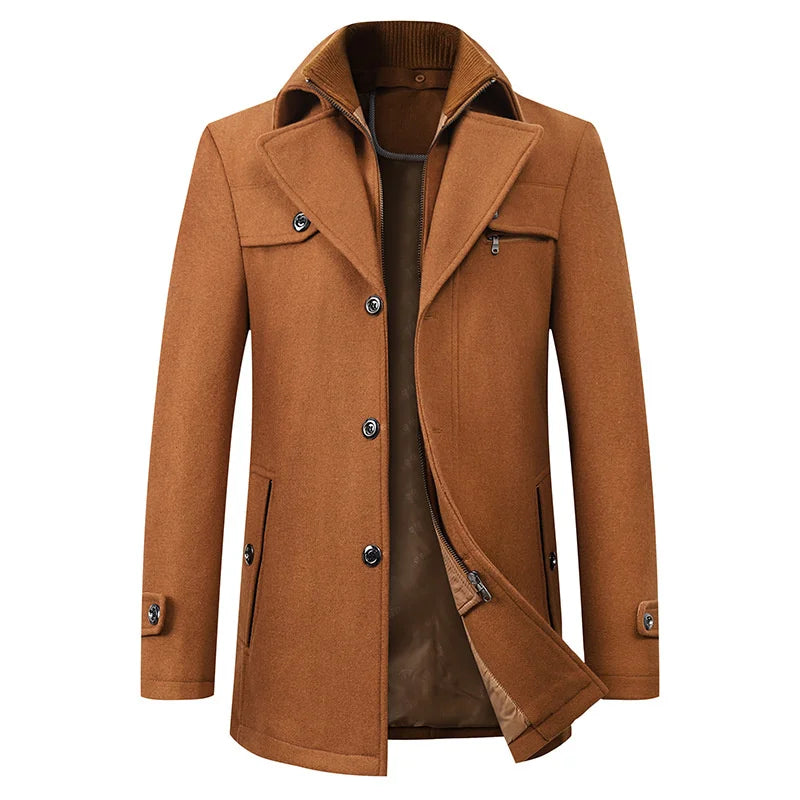 Mens Water-Repellent Winter Coat with Hood Regular Fit