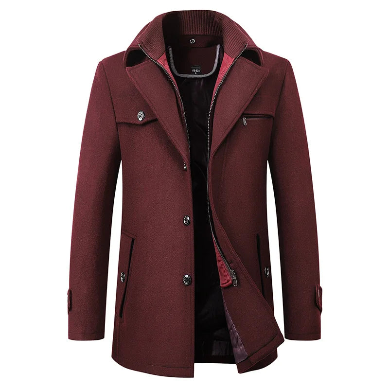 Mens Water-Repellent Winter Coat with Hood Regular Fit