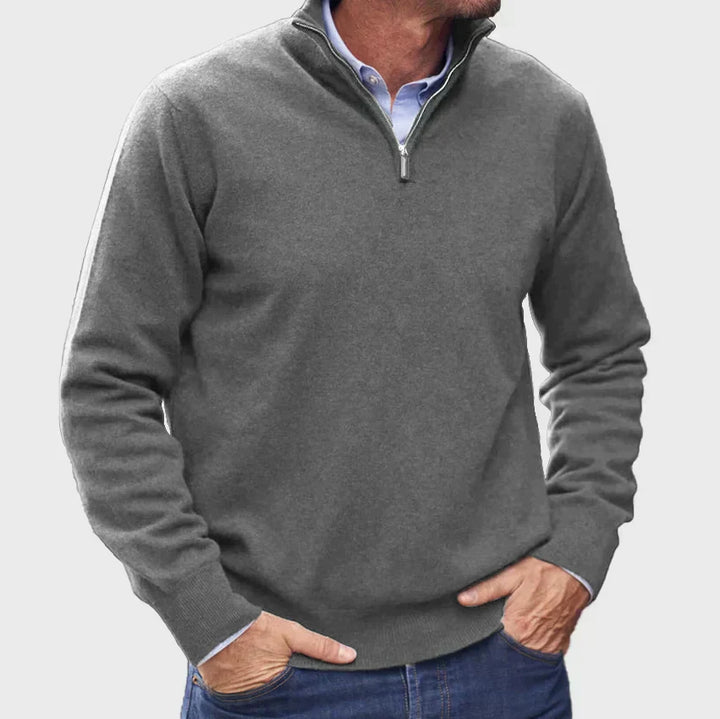 Mens Cashmere Knit Sweater Funnel Neck