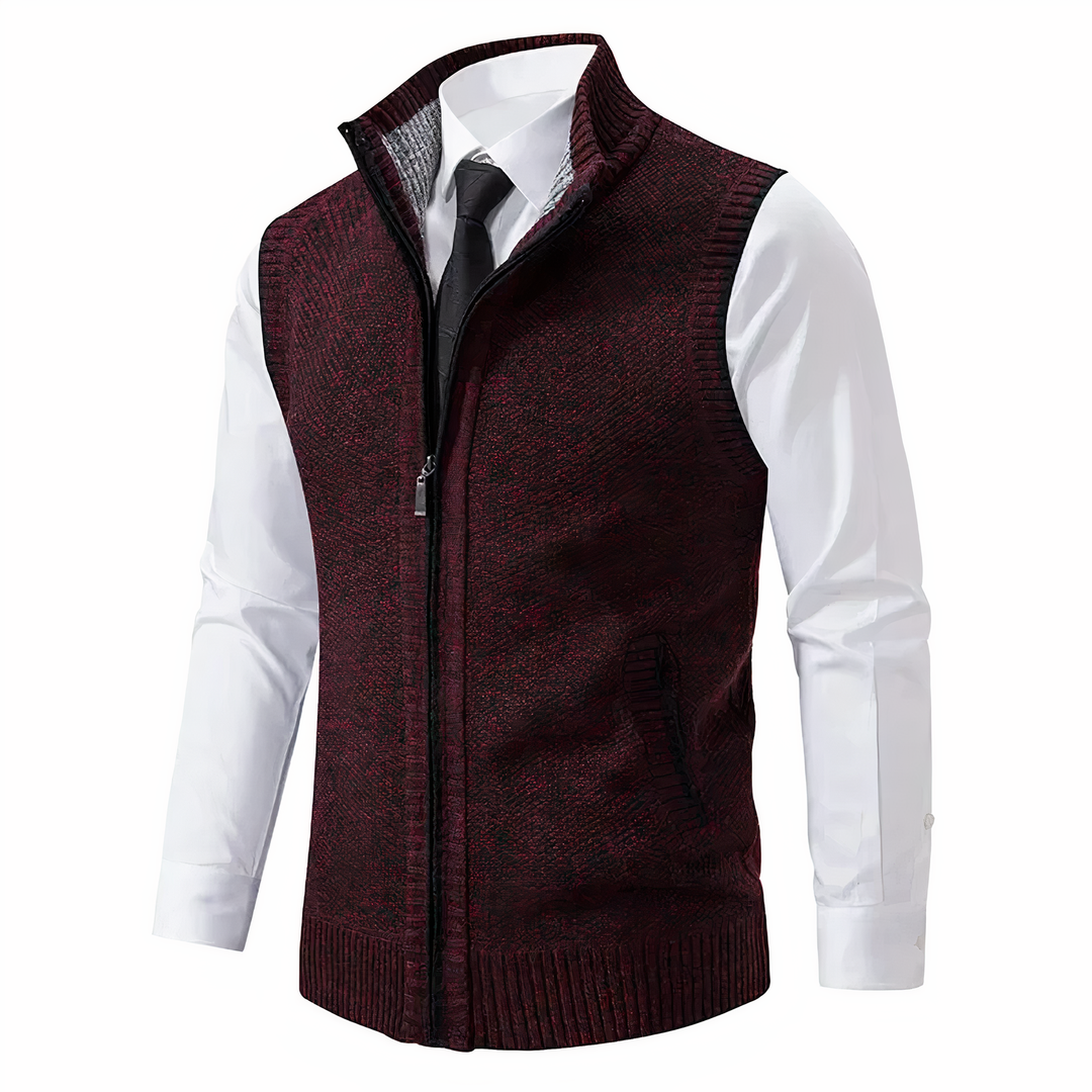 Mens Vest Water Resistant Zipper Closure