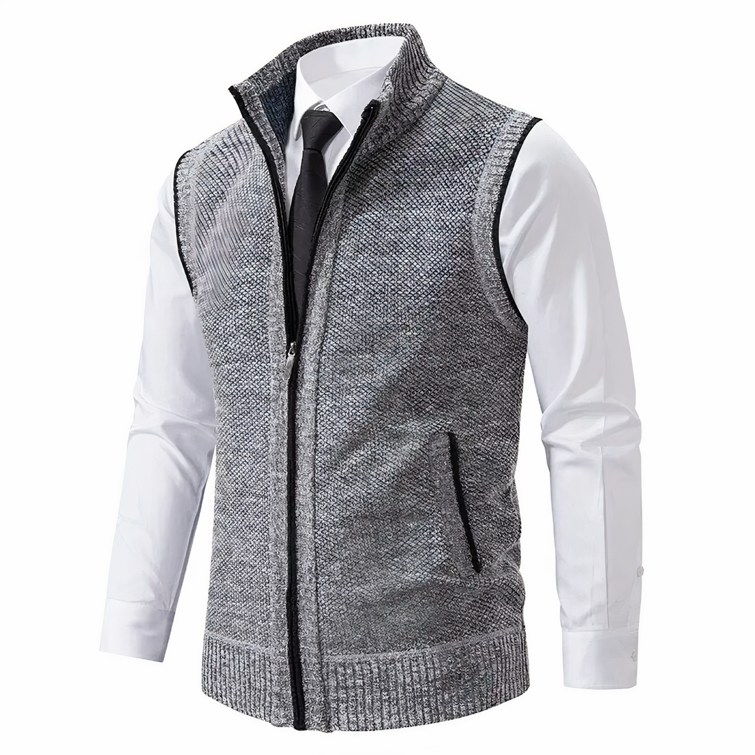 Mens Vest Water Resistant Zipper Closure