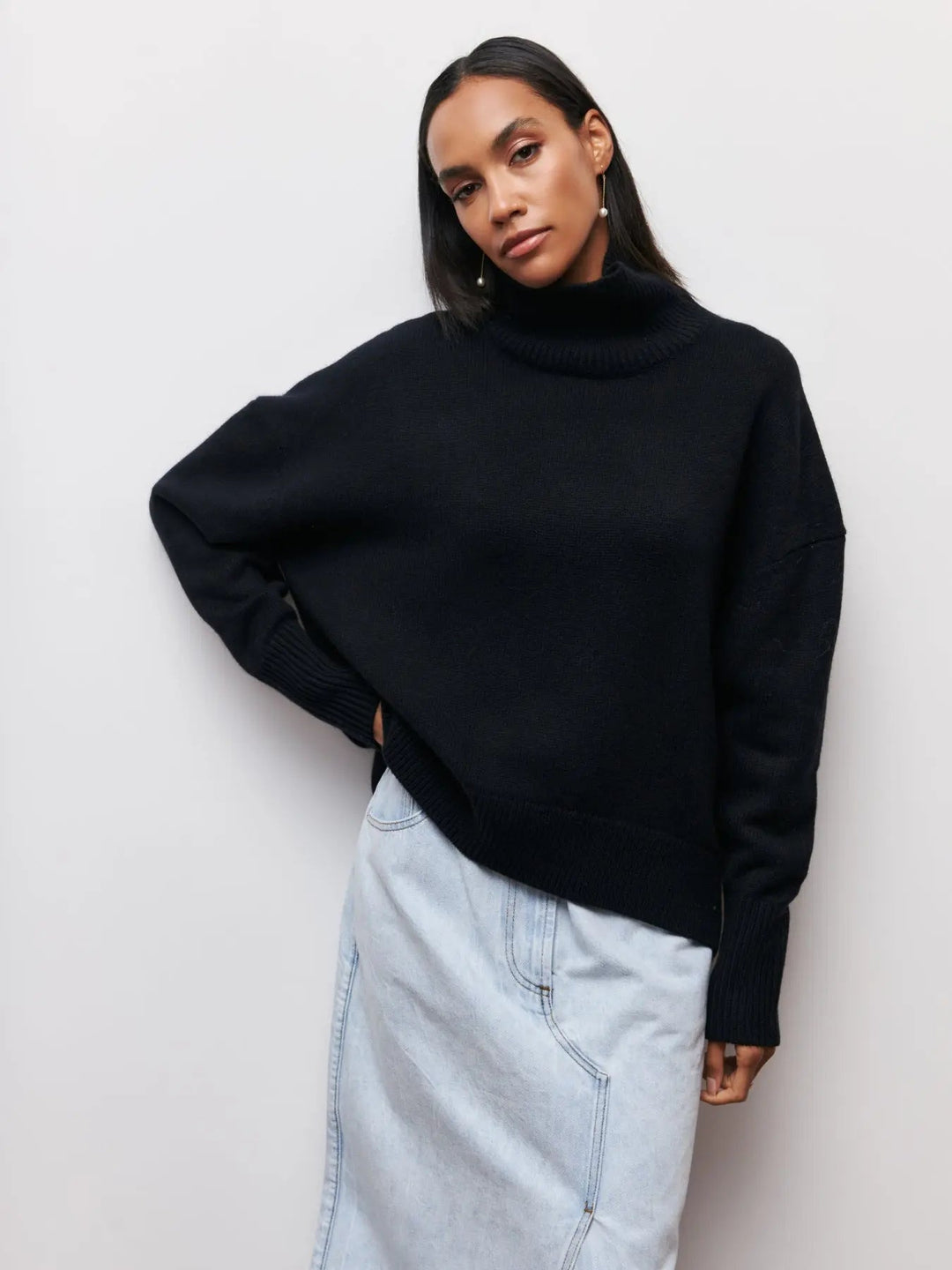 Womens Knit Sweater Soft Crew Neck Casual Fit