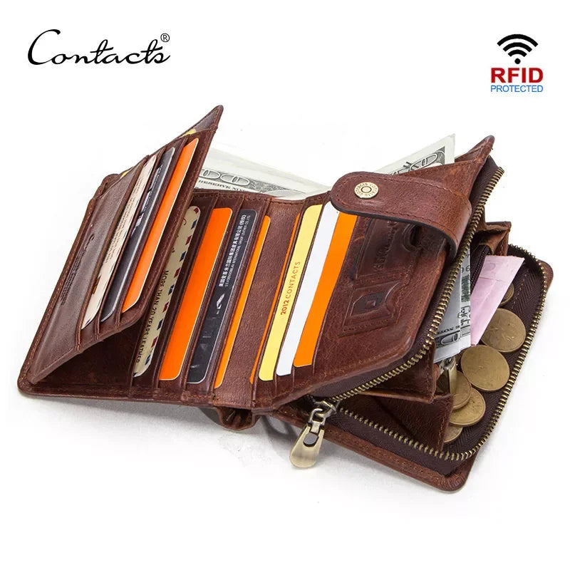 Mens Leather Wallet Bifold Slim Fit - BritishMode