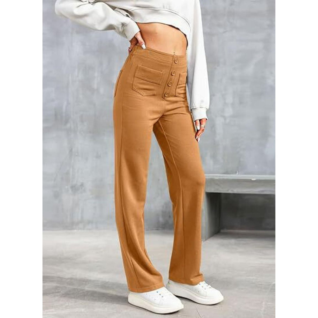 Womens High-Waisted Pants Flexible Fit