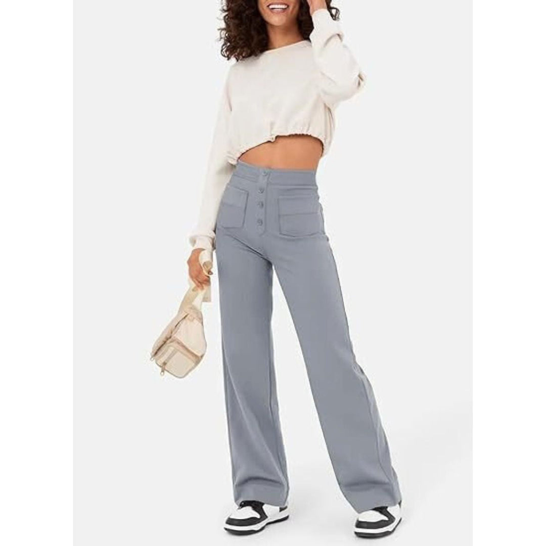 Womens High-Waisted Pants Flexible Fit