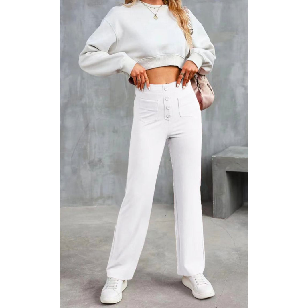 Womens High-Waisted Pants Flexible Fit