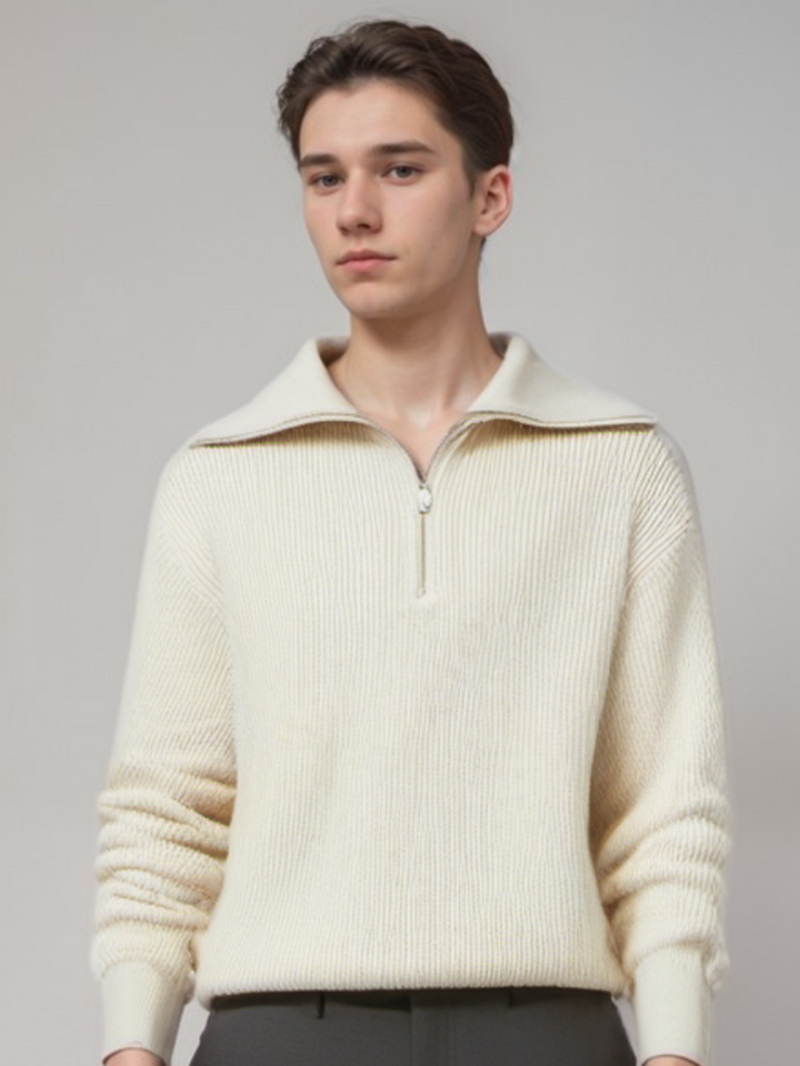 Mens Knit Sweater with Zip Warm Fit - BritishMode