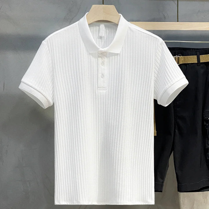 Mens Polo Shirt Knitwear Classic Striped Fit
