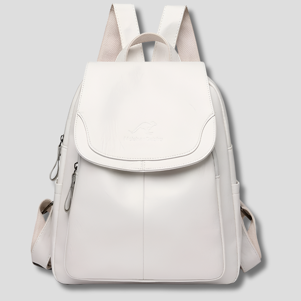 Womens Leather Backpack Anti-Theft Design - BritishMode