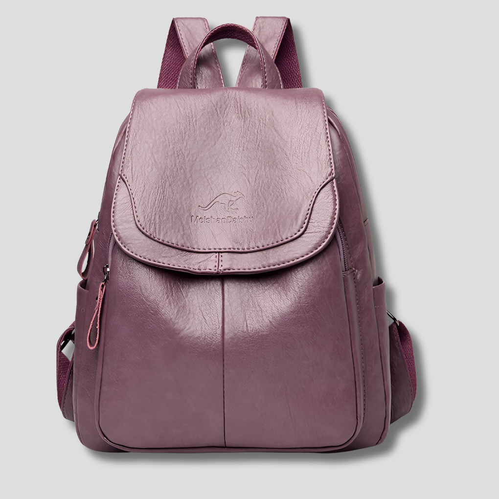 Womens Leather Backpack Anti-Theft Design