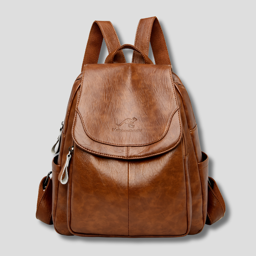 Womens Leather Backpack Anti-Theft Design