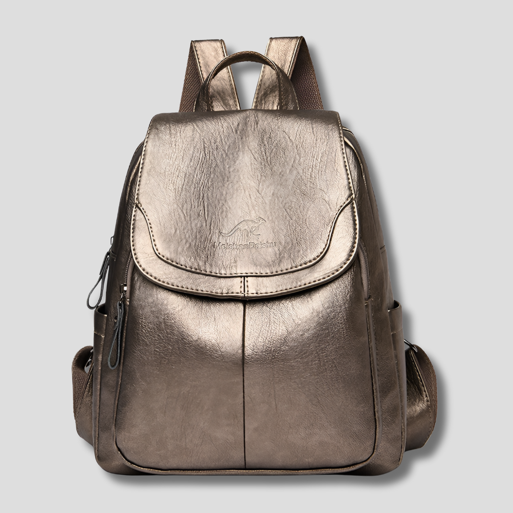 Womens Leather Backpack Anti-Theft Design