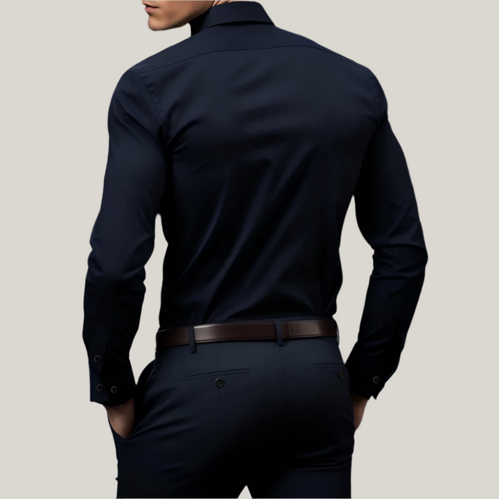Mens Business Shirt Stretch Slim Fit Elegant