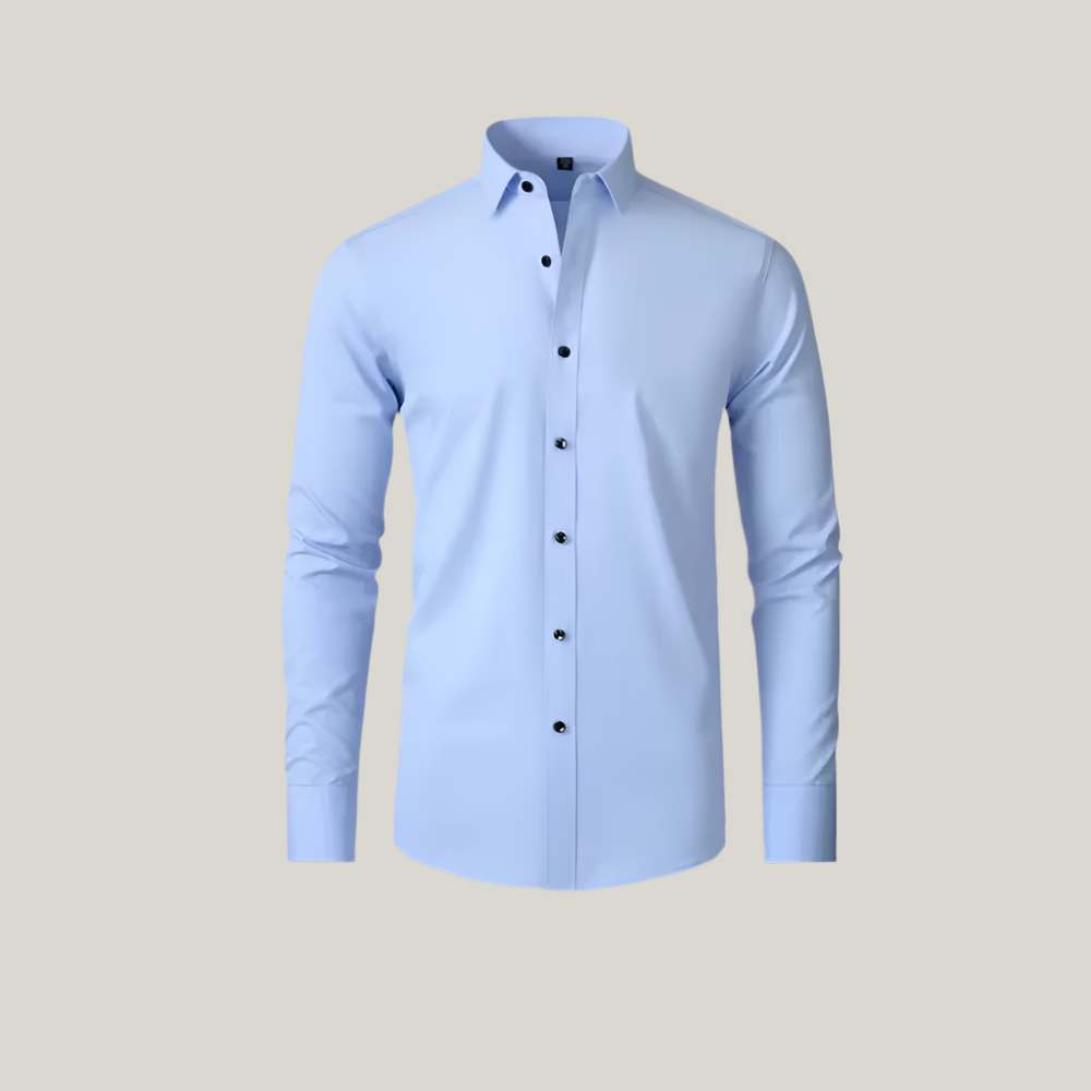 Mens Business Shirt Stretch Slim Fit Elegant