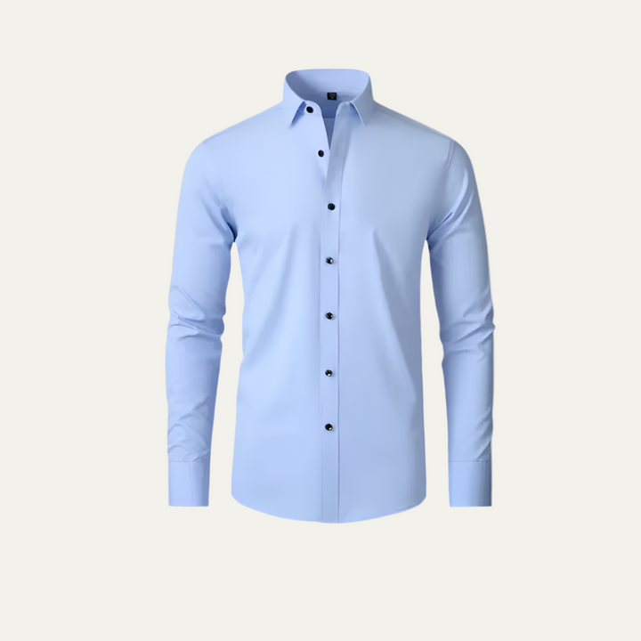 Mens Dress Shirt Stretch Tailored Fit Button Front