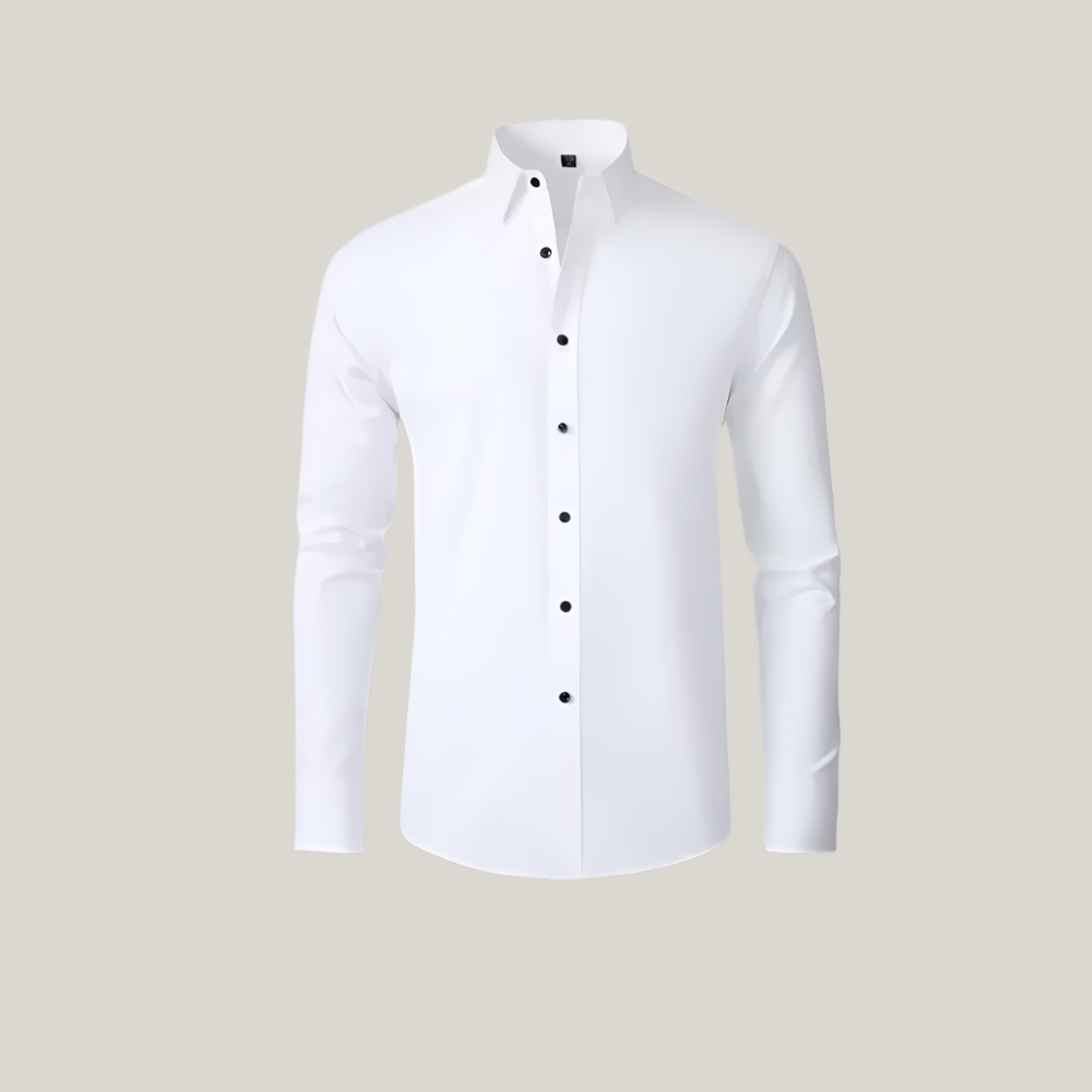 Mens Business Shirt Stretch Slim Fit Elegant