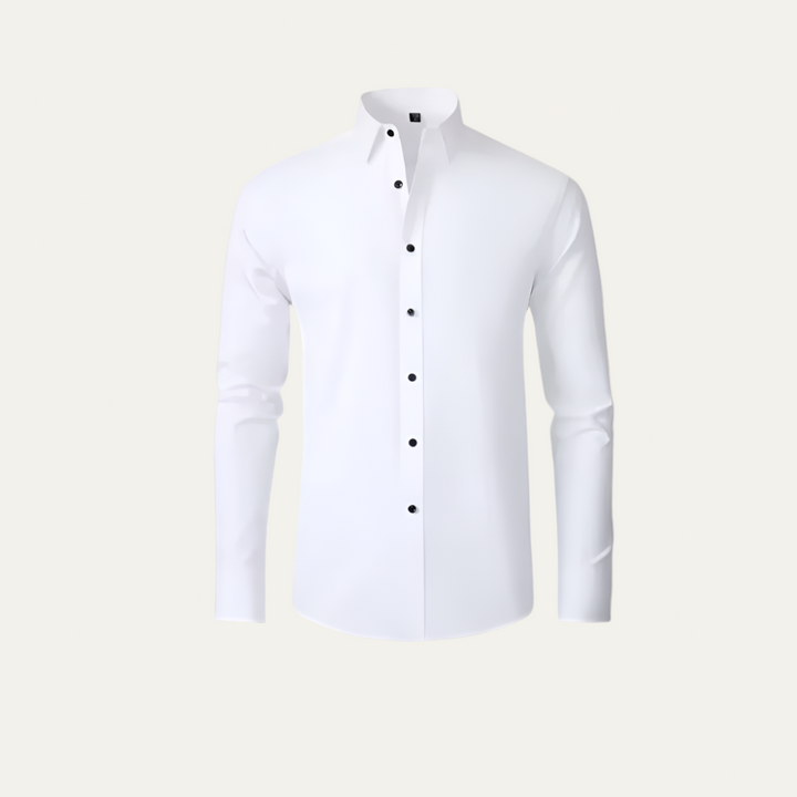 Mens Dress Shirt Stretch Tailored Fit Button Front