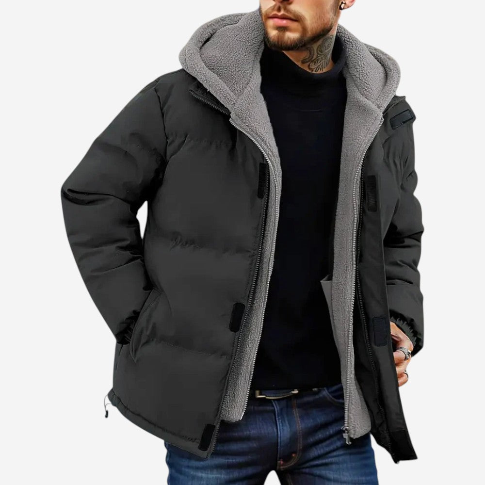 Unisex Puffer Jacket with Fleece Lining Winter Fit - BritishMode