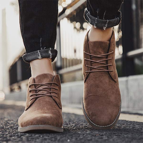 Womens Ankle Boots with Lace-Up Closure and Cushioned Support