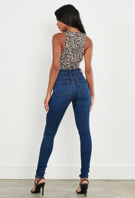 Womens High-Waisted Skinny Jeans Classic Fit