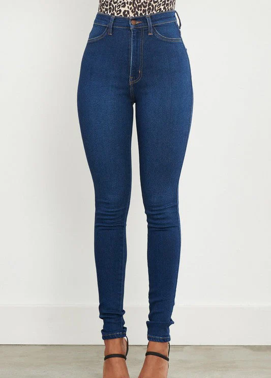 Womens High-Waisted Skinny Jeans Classic Fit