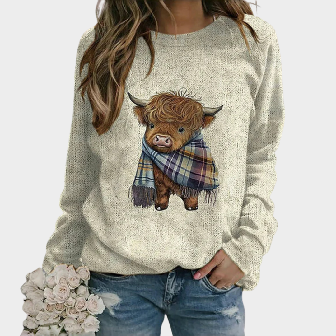 Womens Sweatshirt Animal Print Relaxed Fit - BritishMode